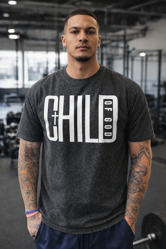 Child of God Stone Wash Christian T-Shirt | Faith Based Graphic Tee