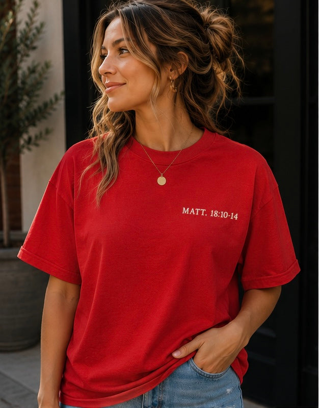 Rescued By Grace Christian T-Shirt | Matthew 18:10-14 Lost Sheep Tee