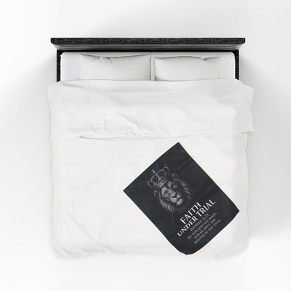 Faith Under Trial Lion Blanket — Daniel 6:22 Scripture Throw | Christian Plush Blanket, Inspirational Bible Verse Home Décor, Religious Gift