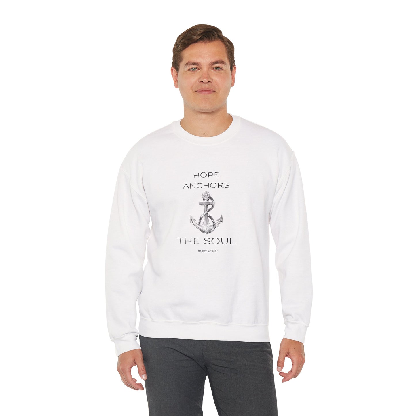 Christian Crewneck Hope Anchors the Soul Hebrews 6:19 | Chosen Society