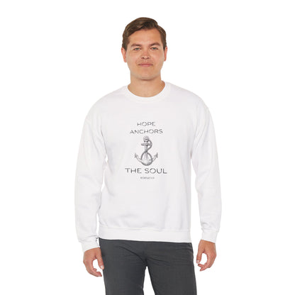 Christian Crewneck Hope Anchors the Soul Hebrews 6:19 | Chosen Society