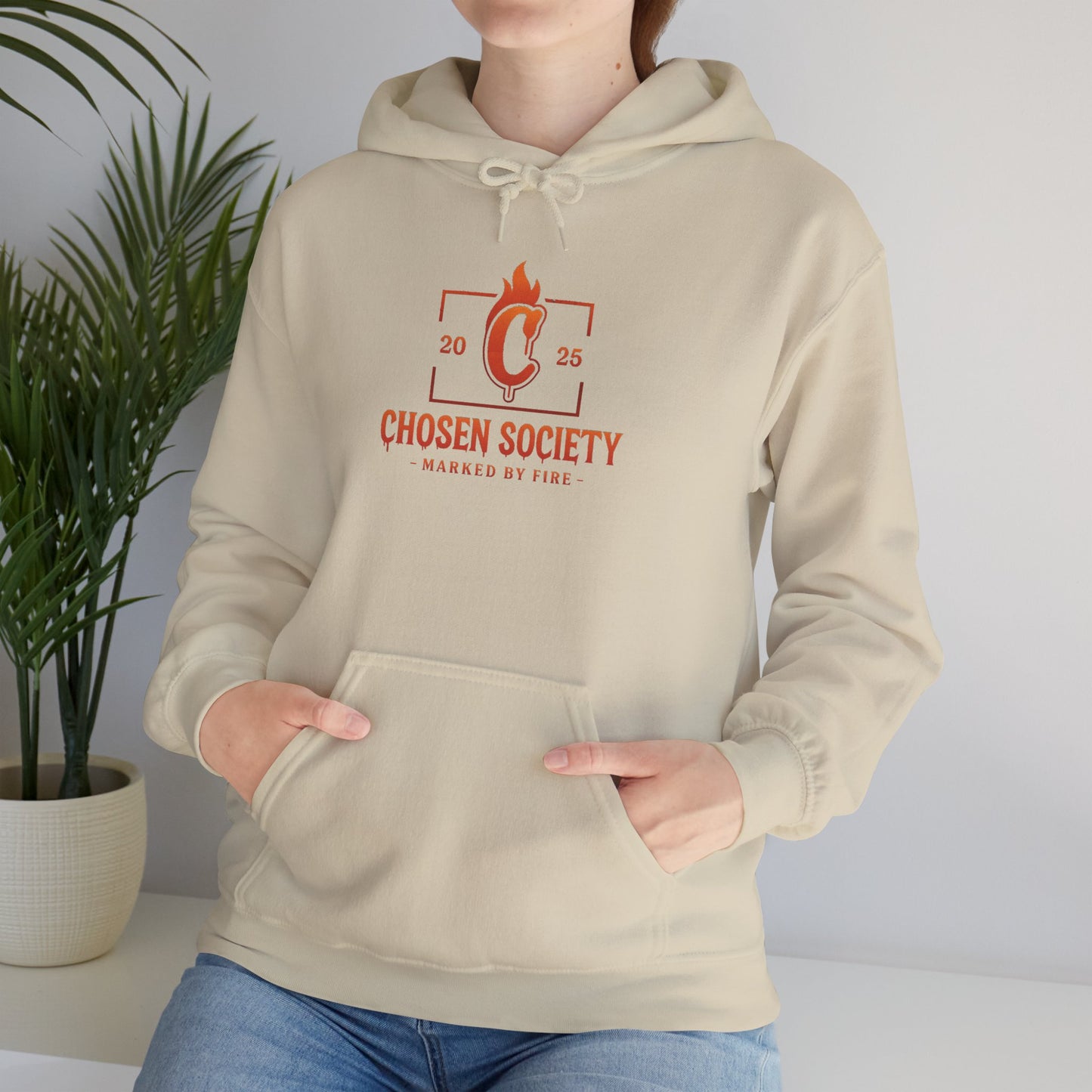 Christian Hooded Sweatshirt - Marked by Fire Isaiah 43:2 Be Bold Conversation Starter
