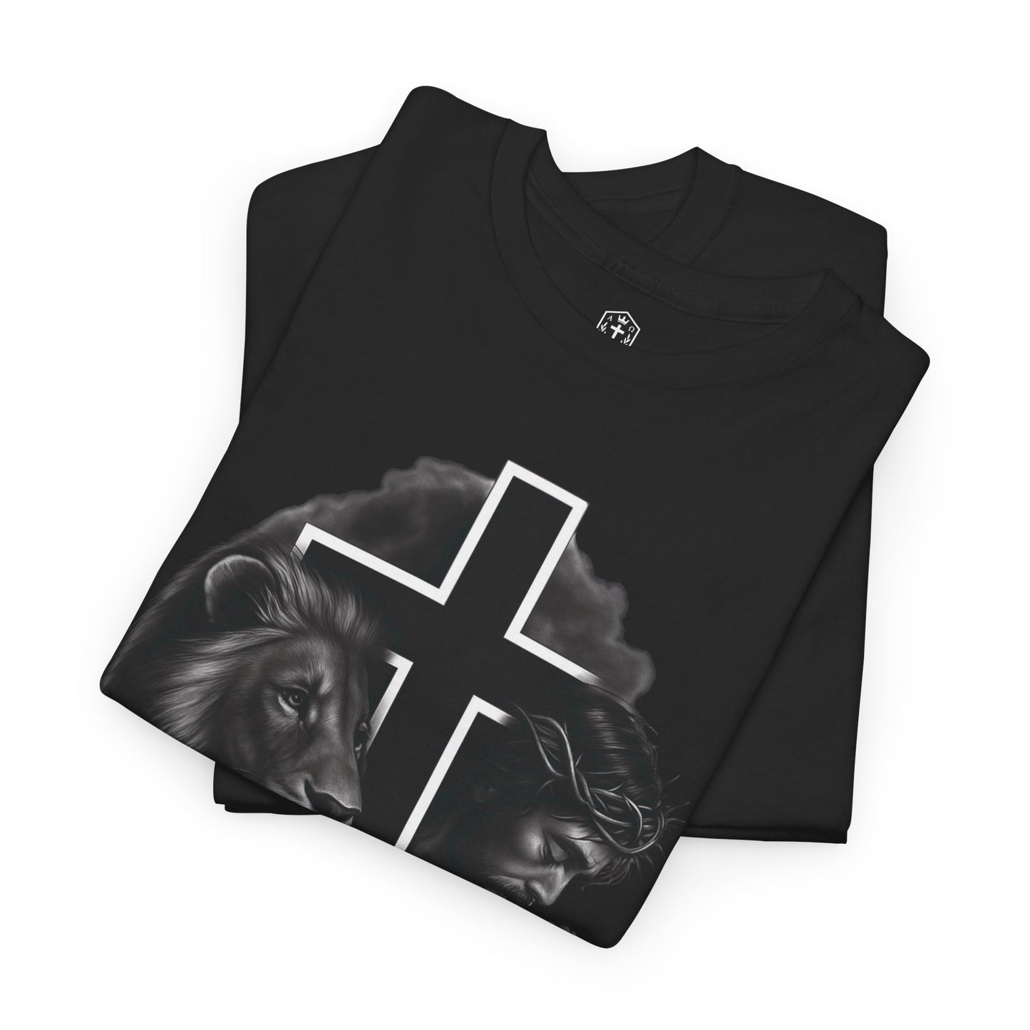 Christian Faith Tee Shirt Lion of Judah Jesus Cross Calvary Strength Unisex