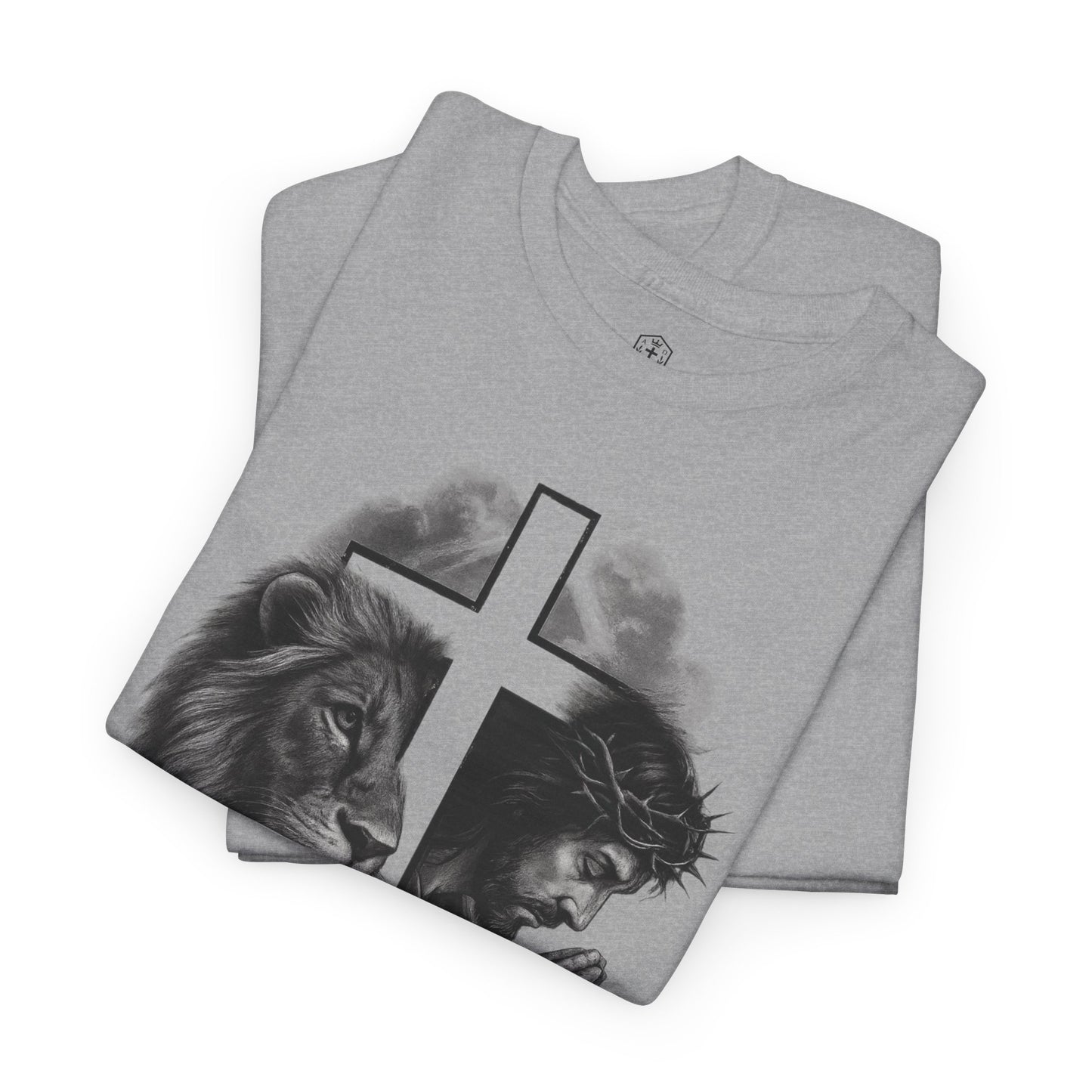 Christian Faith Tee Shirt Lion of Judah Jesus Cross Calvary Strength Unisex