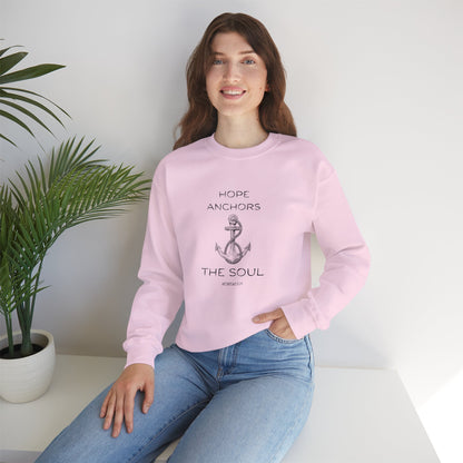 Christian Crewneck Hope Anchors the Soul Hebrews 6:19 | Chosen Society