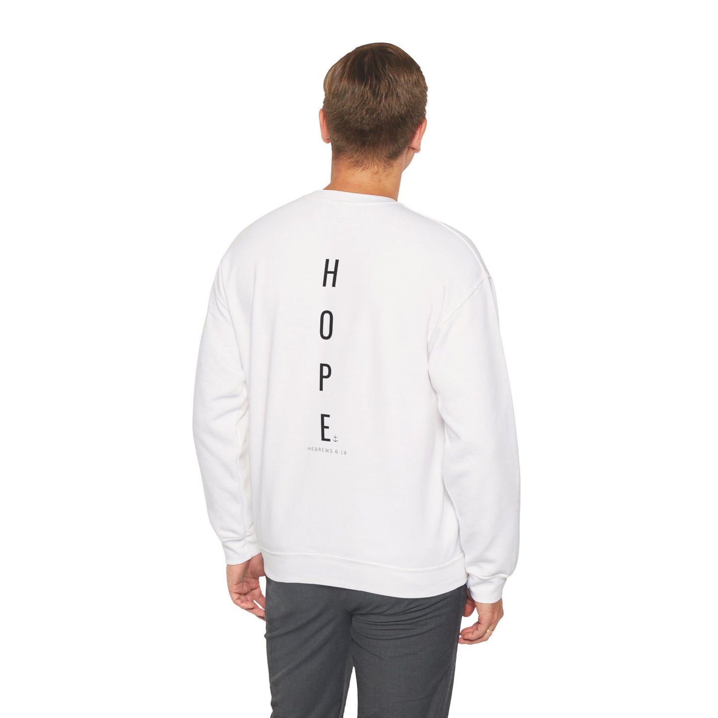 Christian Crewneck Hope Anchors the Soul Hebrews 6:19 | Chosen Society