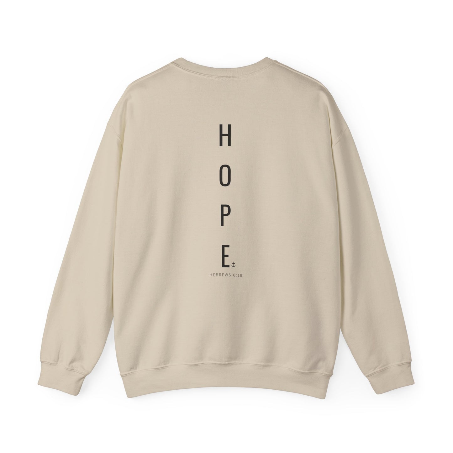 Christian Crewneck Hope Anchors the Soul Hebrews 6:19 | Chosen Society