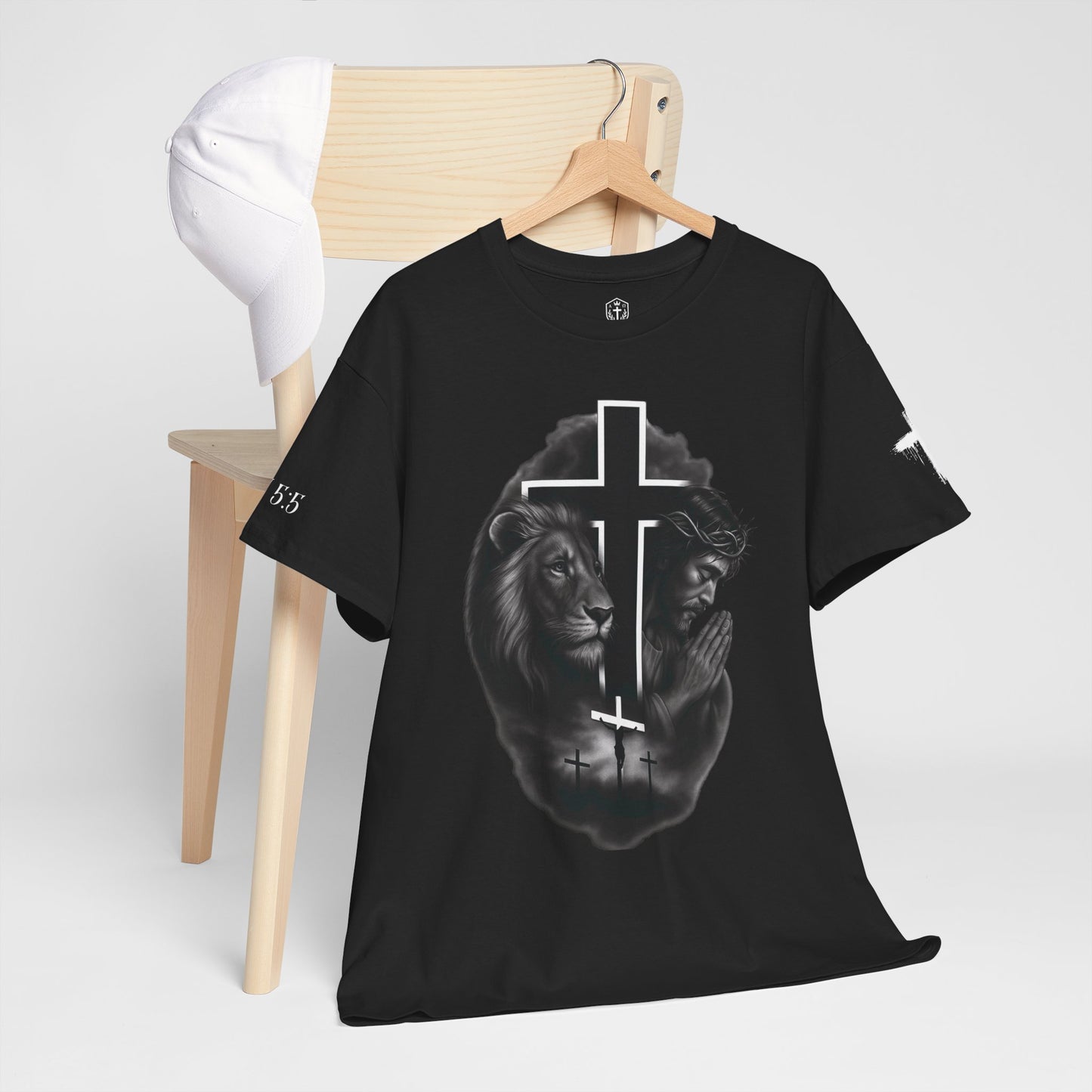 Christian Faith Tee Shirt Lion of Judah Jesus Cross Calvary Strength Unisex