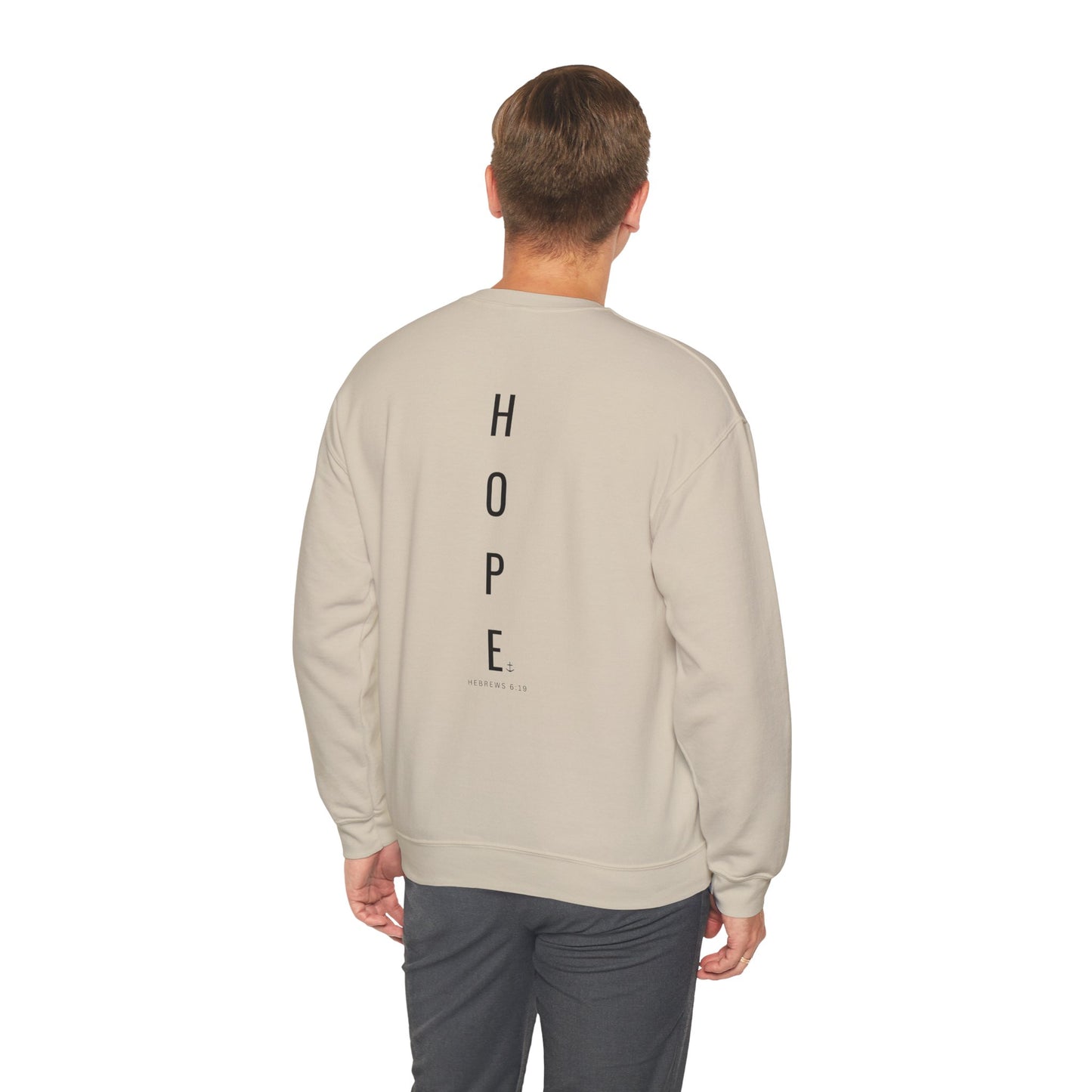 Christian Crewneck Hope Anchors the Soul Hebrews 6:19 | Chosen Society