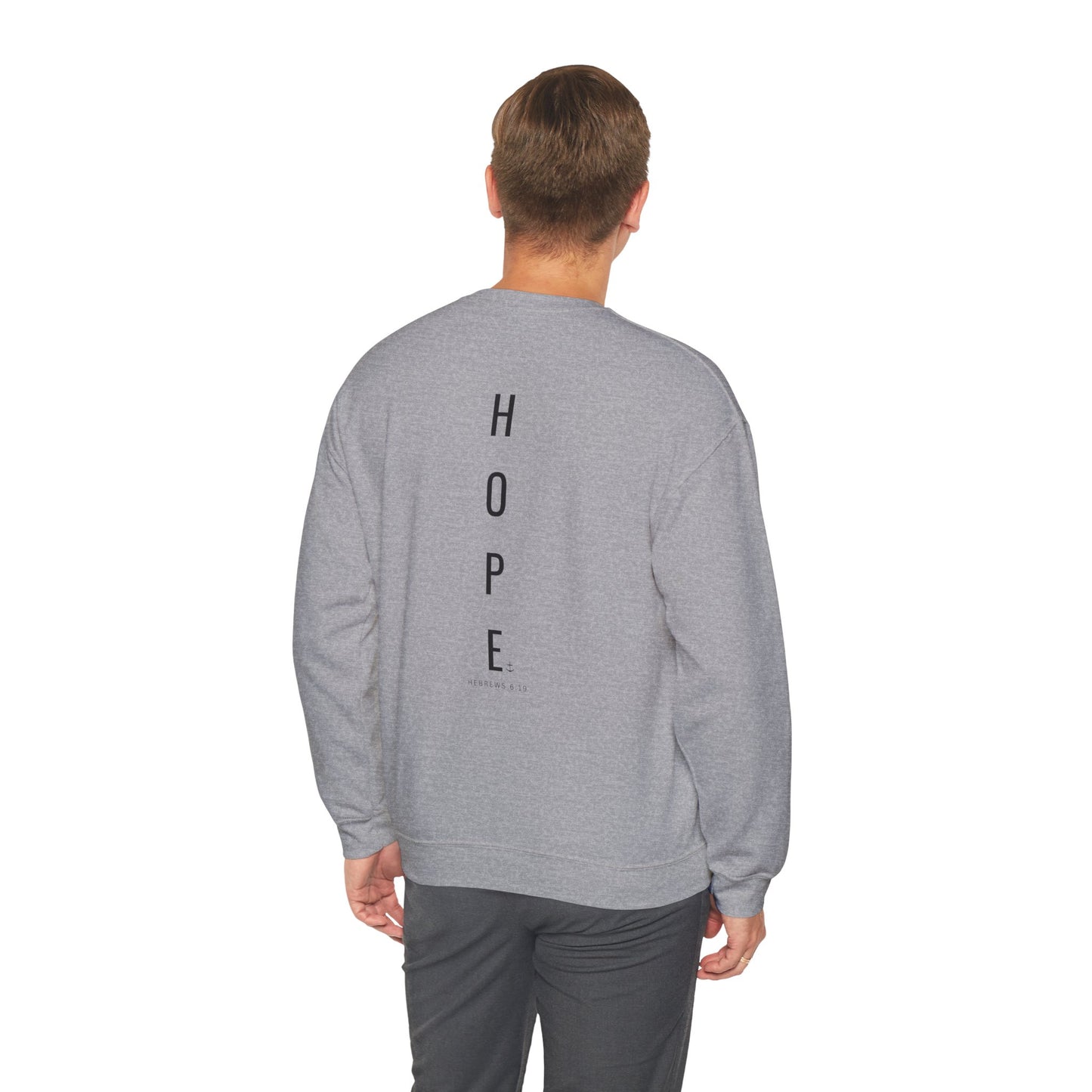 Christian Crewneck Hope Anchors the Soul Hebrews 6:19 | Chosen Society