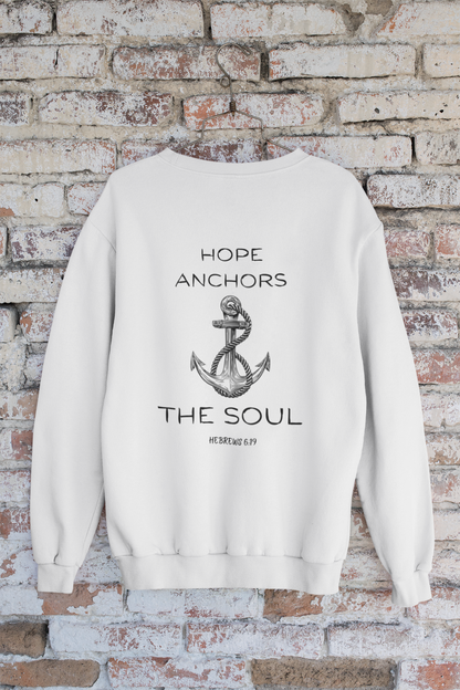 Christian Crewneck Hope Anchors the Soul Hebrews 6:19 | Chosen Society