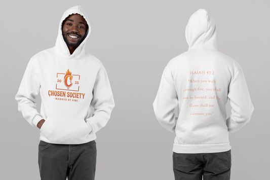 Christian Hooded Sweatshirt - Marked by Fire Isaiah 43:2 Be Bold Conversation Starter