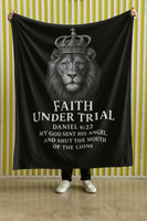 Faith Under Trial Lion Blanket — Daniel 6:22 Scripture Throw | Christian Plush Blanket, Inspirational Bible Verse Home Décor, Religious Gift