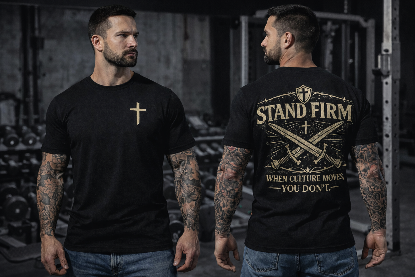 Stand Firm Christian T-Shirt – “When Culture Moves, You Don’t” | Comfort Colors® Faith Tee