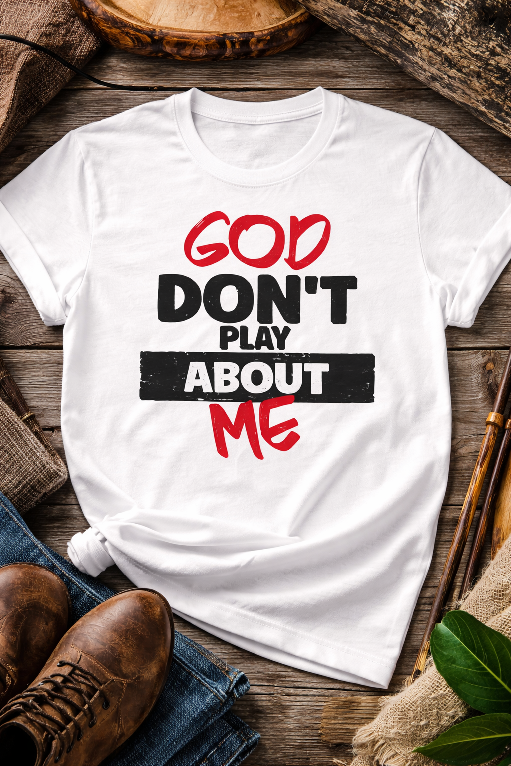 God Don't Play About Me T-Shirt — Bold Faith Graphic Tee