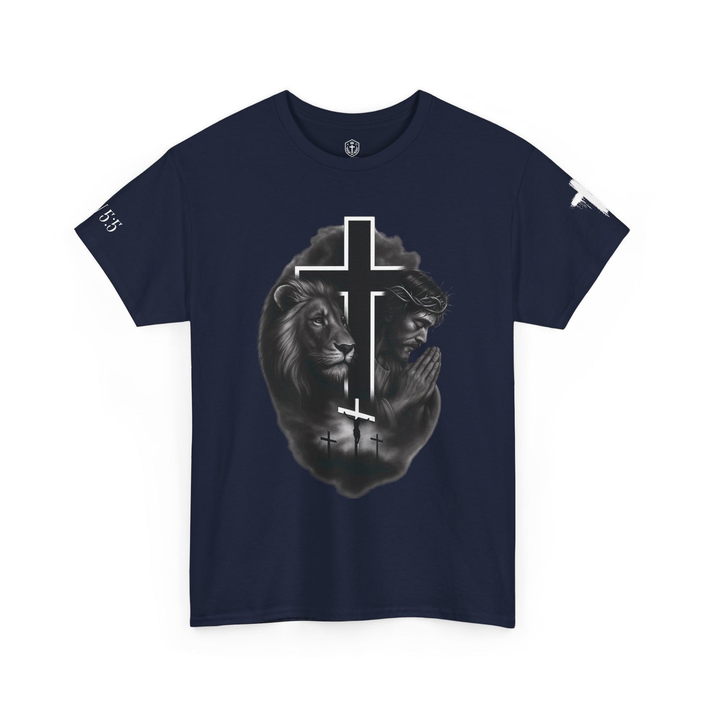 Christian Faith Tee Shirt Lion of Judah Jesus Cross Calvary Strength Unisex