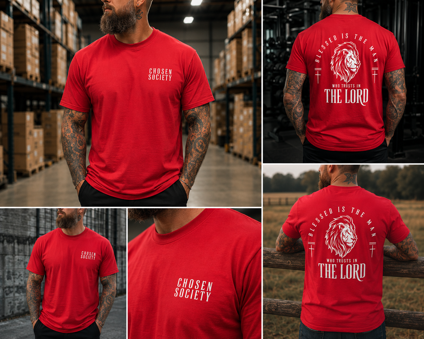 Blessed Is The Man Christian T-Shirt | Faith Based Lion Graphic Tee