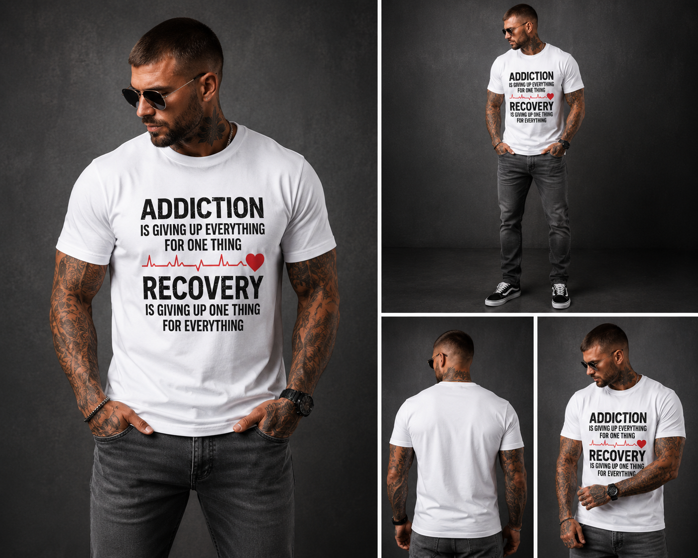 Recovery Christian T-Shirt | Addiction vs Recovery Faith Tee