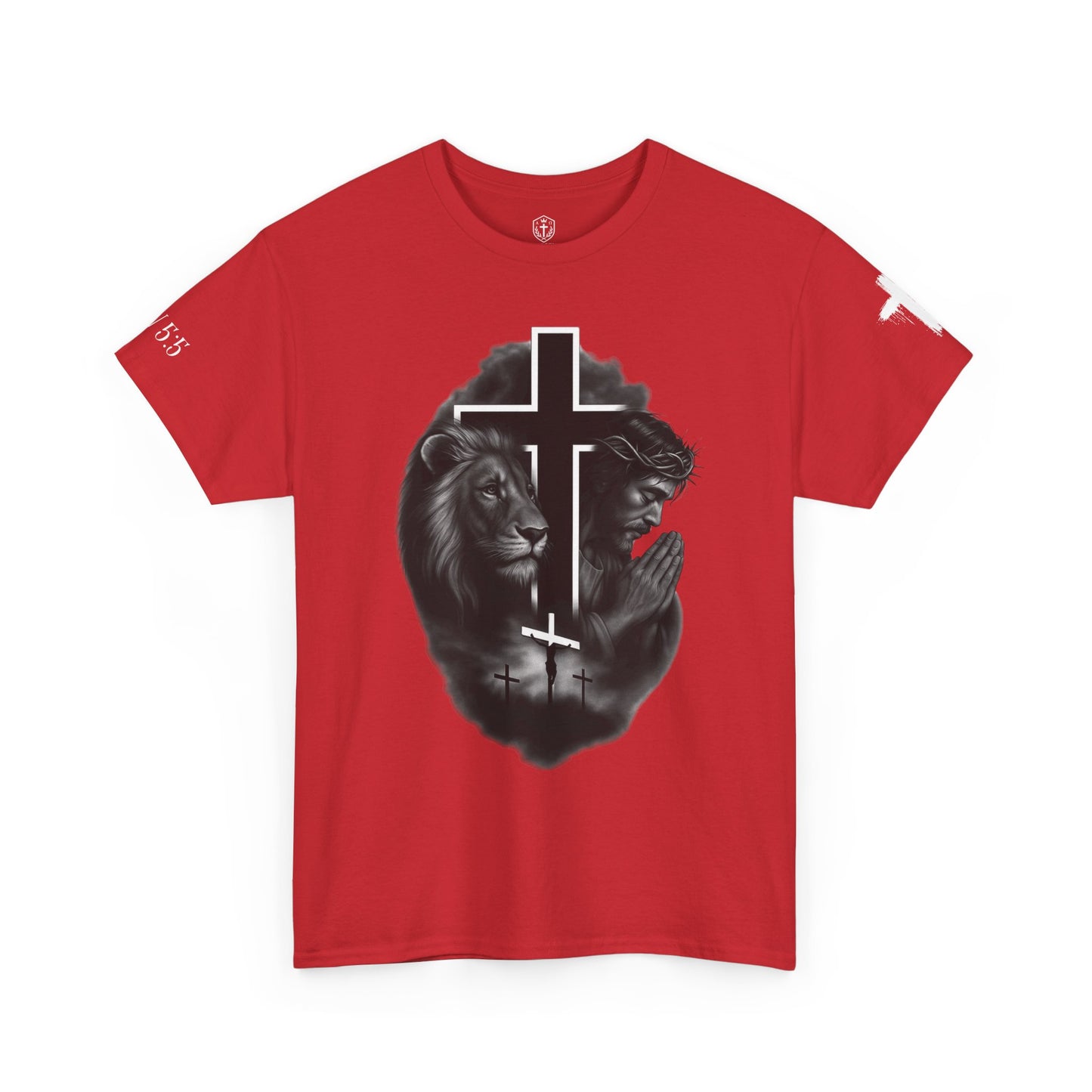 Christian Faith Tee Shirt Lion of Judah Jesus Cross Calvary Strength Unisex