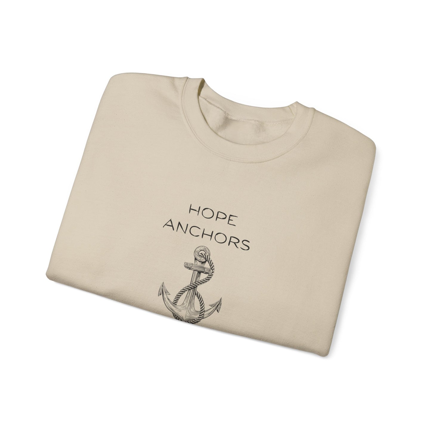 Christian Crewneck Hope Anchors the Soul Hebrews 6:19 | Chosen Society