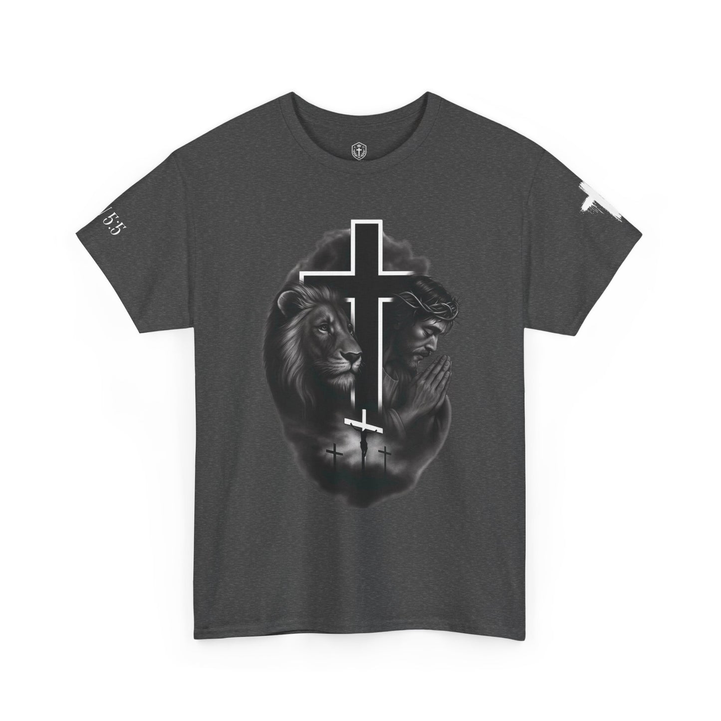 Christian Faith Tee Shirt Lion of Judah Jesus Cross Calvary Strength Unisex