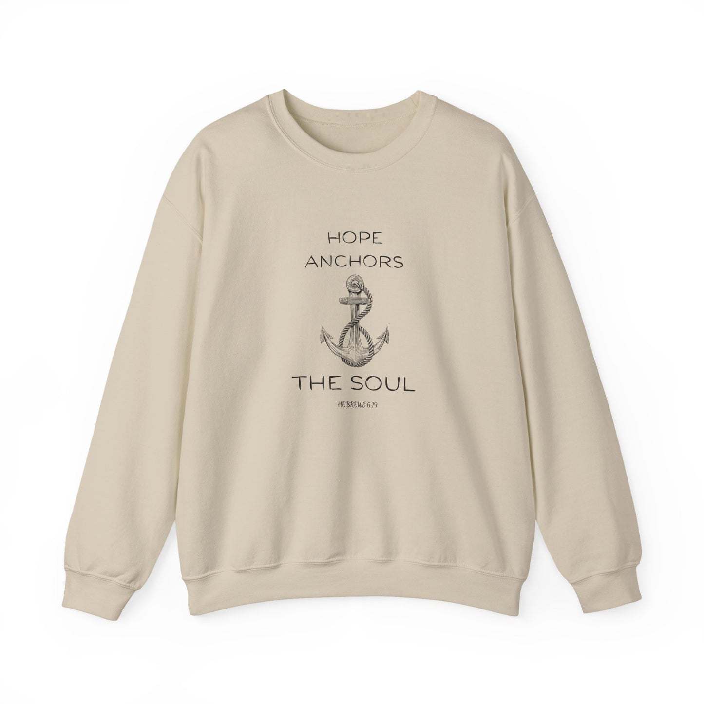 Christian Crewneck Hope Anchors the Soul Hebrews 6:19 | Chosen Society