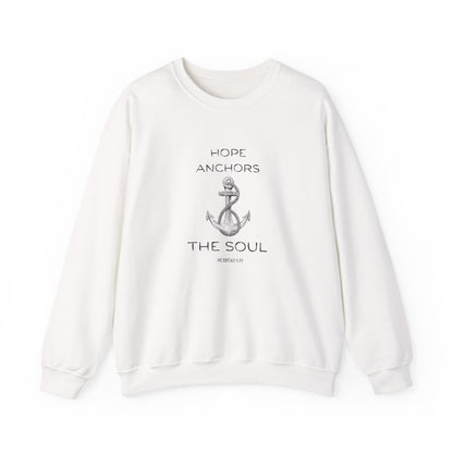 Christian Crewneck Hope Anchors the Soul Hebrews 6:19 | Chosen Society