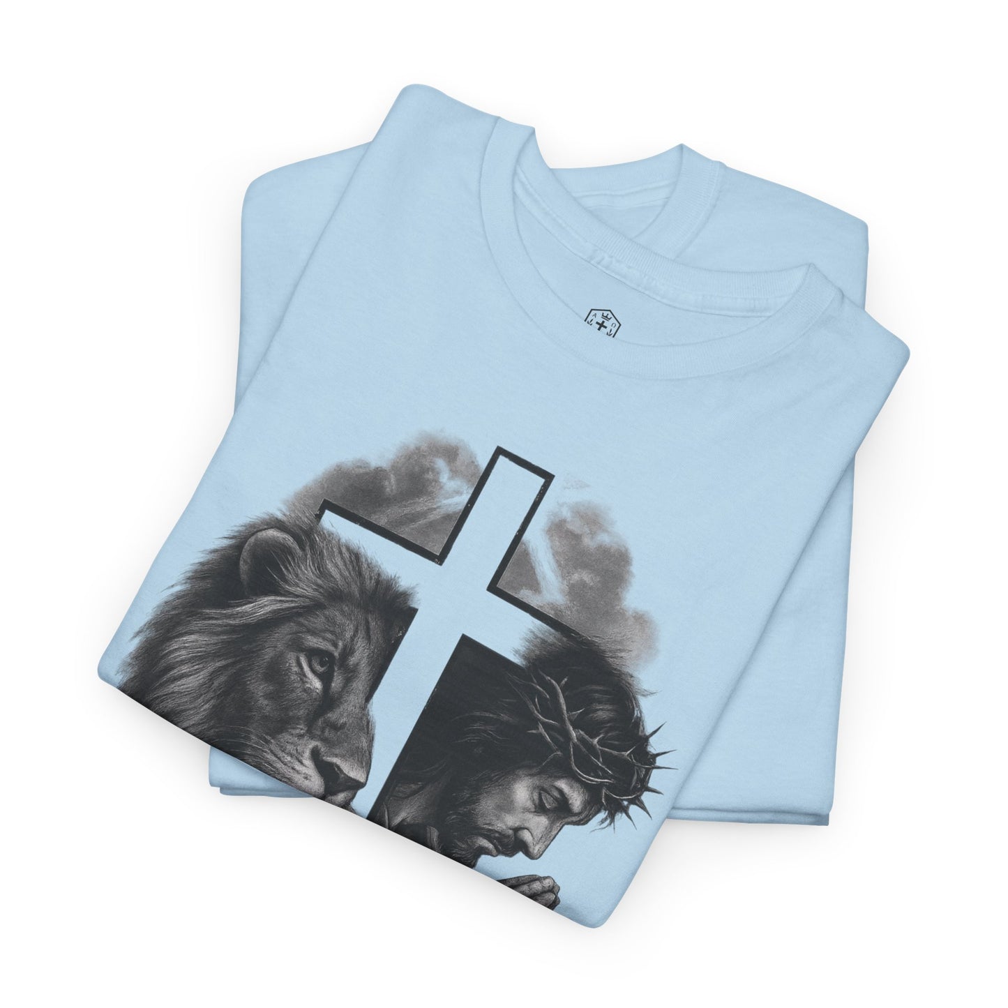 Christian Faith Tee Shirt Lion of Judah Jesus Cross Calvary Strength Unisex