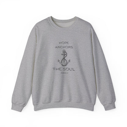 Christian Crewneck Hope Anchors the Soul Hebrews 6:19 | Chosen Society