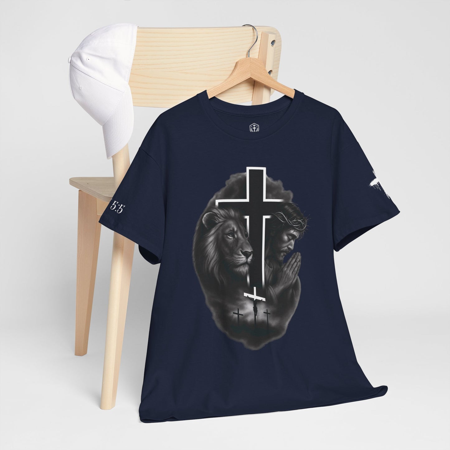 Christian Faith Tee Shirt Lion of Judah Jesus Cross Calvary Strength Unisex