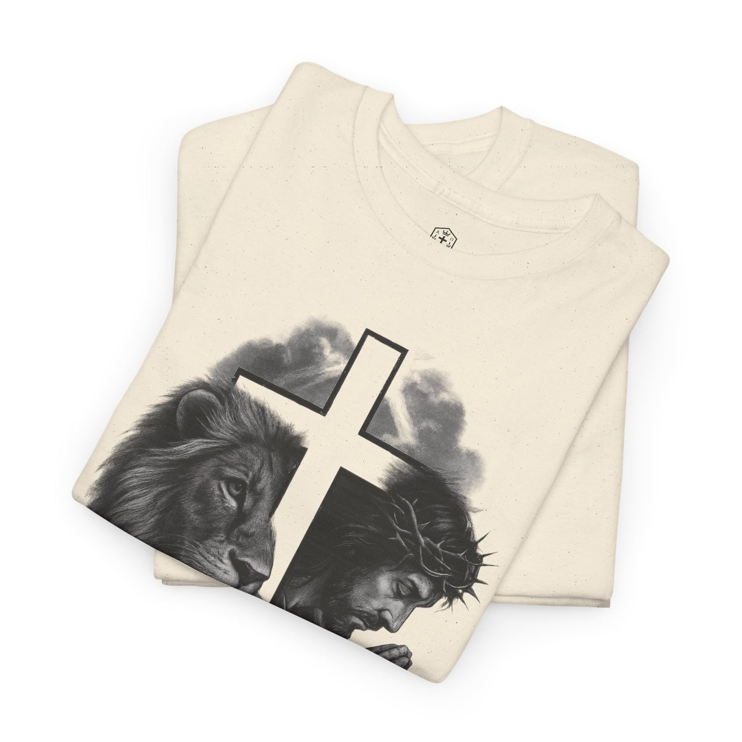 Christian Faith Tee Shirt Lion of Judah Jesus Cross Calvary Strength Unisex
