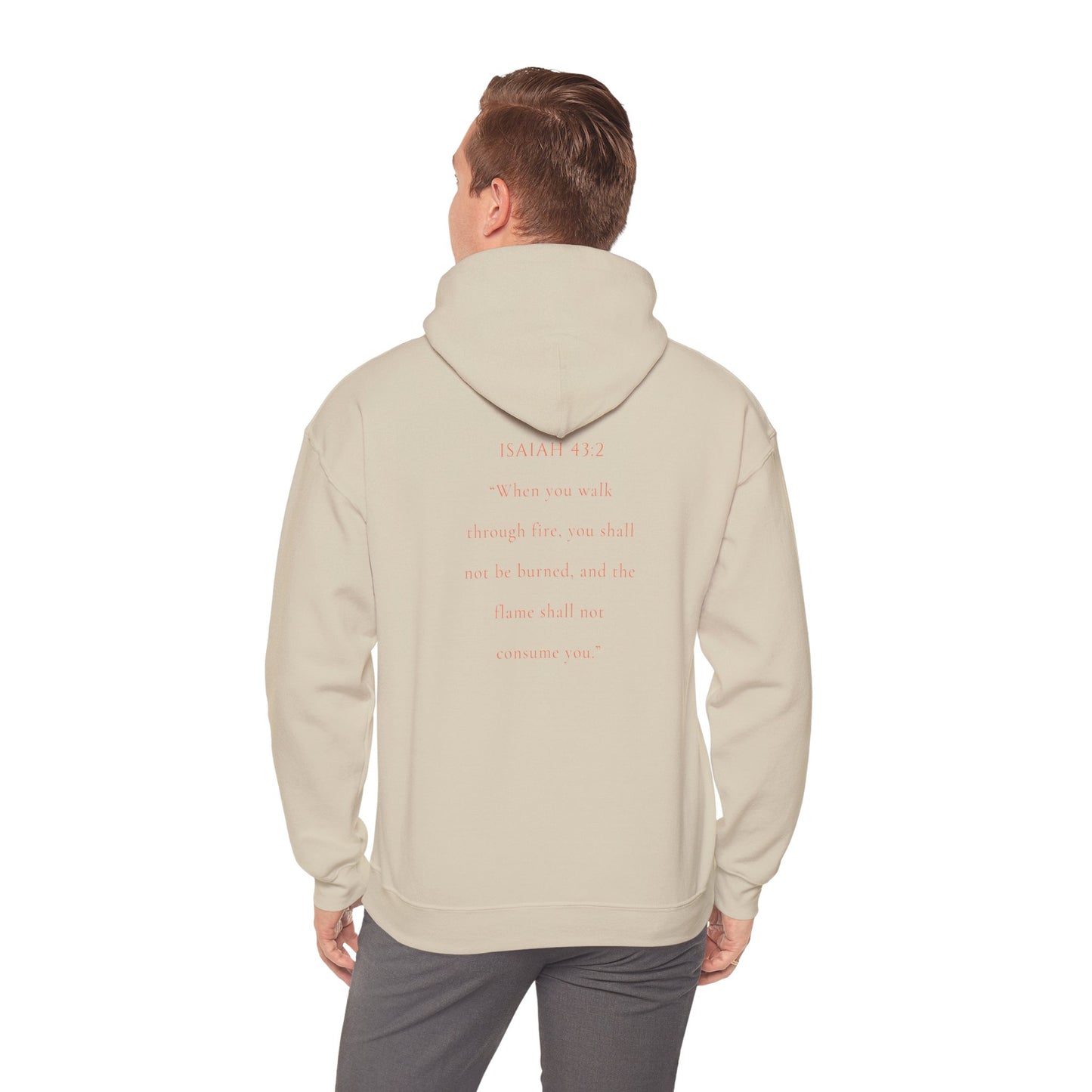 Christian Hooded Sweatshirt - Marked by Fire Isaiah 43:2 Be Bold Conversation Starter