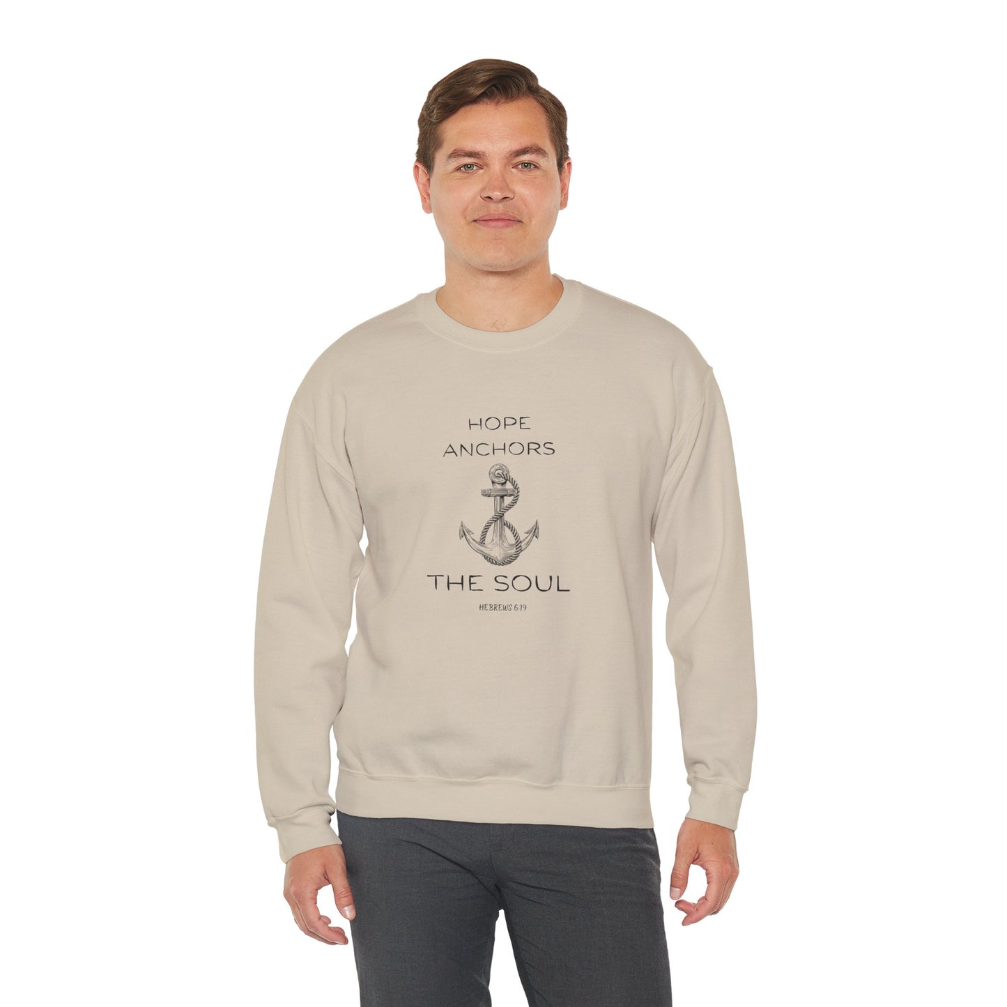 Christian Crewneck Hope Anchors the Soul Hebrews 6:19 | Chosen Society