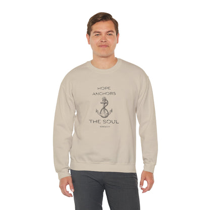 Christian Crewneck Hope Anchors the Soul Hebrews 6:19 | Chosen Society