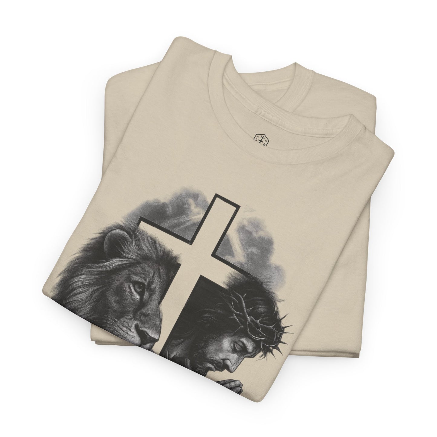 Christian Faith Tee Shirt Lion of Judah Jesus Cross Calvary Strength Unisex