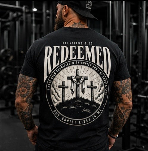 Redeemed Christian T-Shirt | Galatians 2:20 Faith Based Graphic Tee