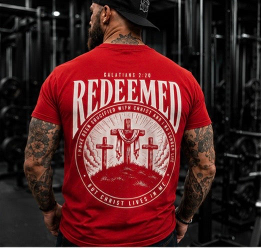 Redeemed Christian T-Shirt | Galatians 2:20 Faith Based Graphic Tee
