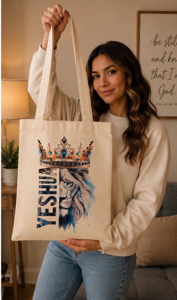Jesus Lion Christian Tote Bag