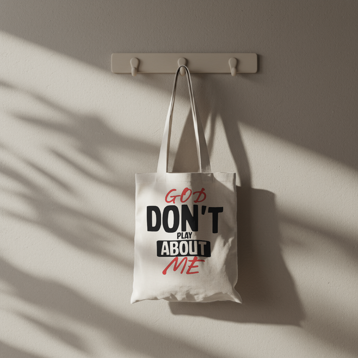 God Don’t Play About Me Tote Bag | Faith Based Canvas Tote | Christian Everyday Bag