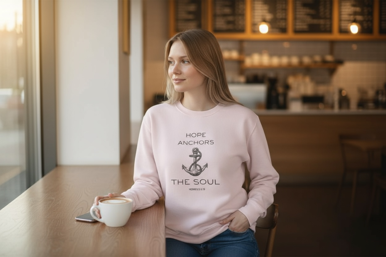 Hope Anchors the Soul Christian Crewneck Sweatshirt | Hebrews 6:19