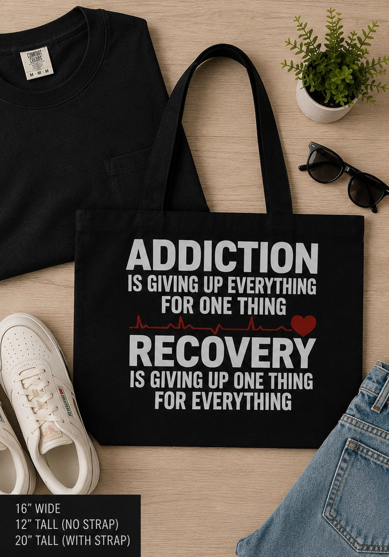Recovery Inspirational Canvas Tote Bag