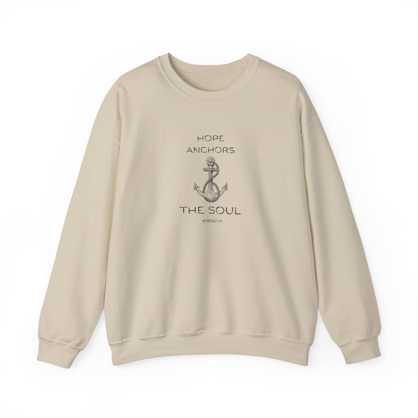 Hope Anchors the Soul — Hebrews 6:19 Unisex Heavy Blend Crewneck Sweatshirt