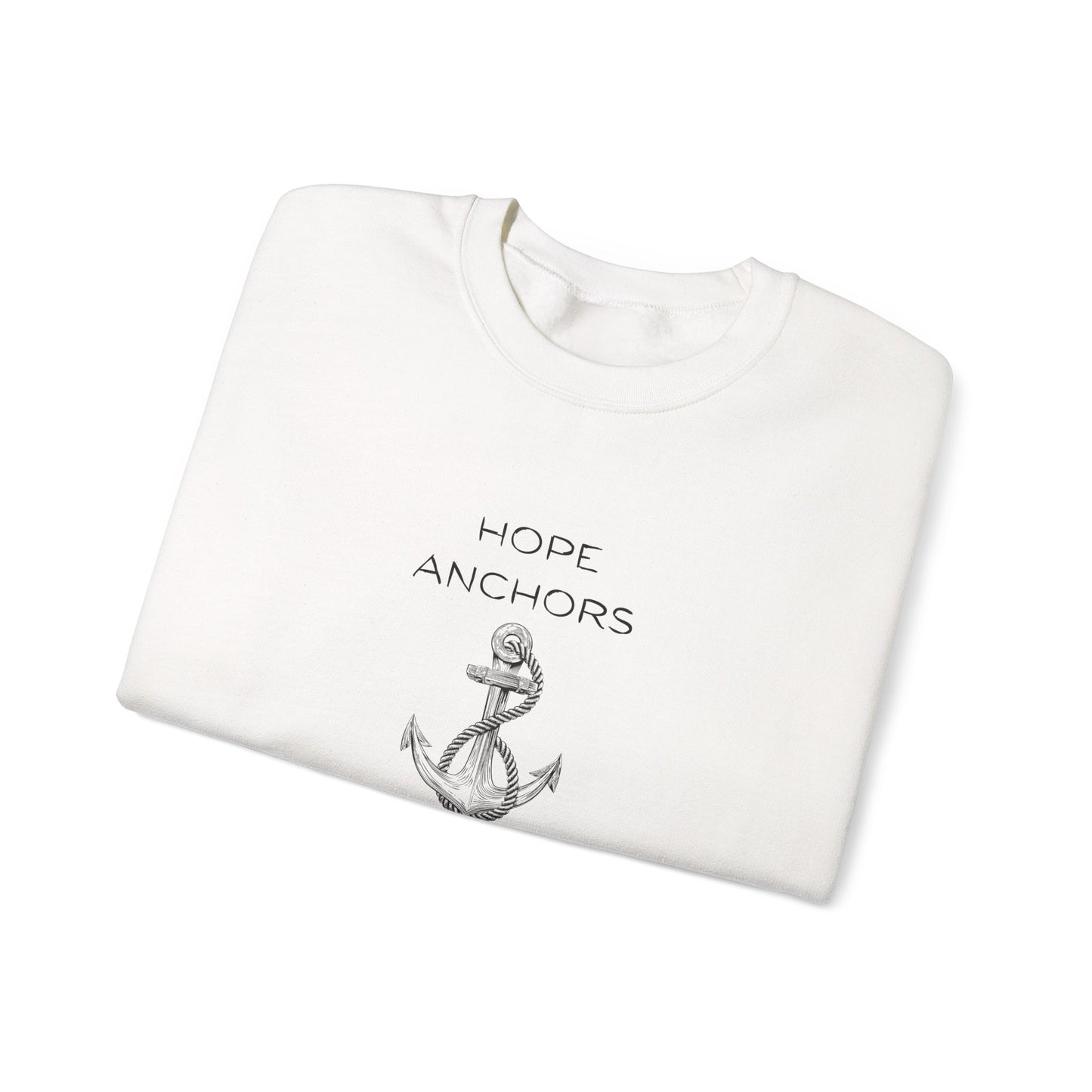 Hope Anchors the Soul — Hebrews 6:19 Unisex Heavy Blend Crewneck Sweatshirt