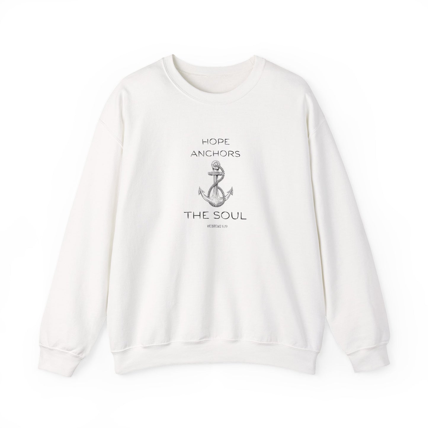 Hope Anchors the Soul — Hebrews 6:19 Unisex Heavy Blend Crewneck Sweatshirt